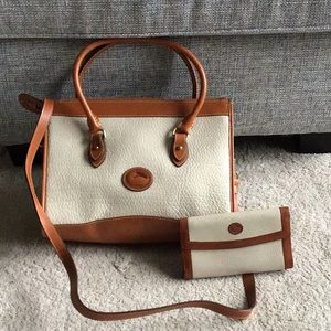Dooney & Bourke tan satchel with wallet
